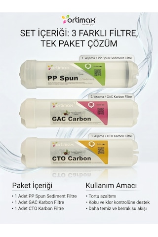 Su Arıtma Cihazı İçin 3 Lü Filtre Seti