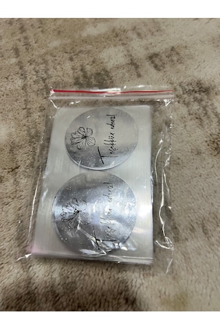 Aysan Etiket Gümüş Renk Teşekkür Ederiz Etiketi 50mm Çap 1