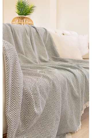 Tabu Home Dokuma Cozy Comfort Koyu Gri Koltuk Örtüsü