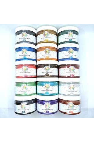 Epoksi Reçine Metalik Sedefli Pigment Toz Boya Seti 15 Renk 750 G