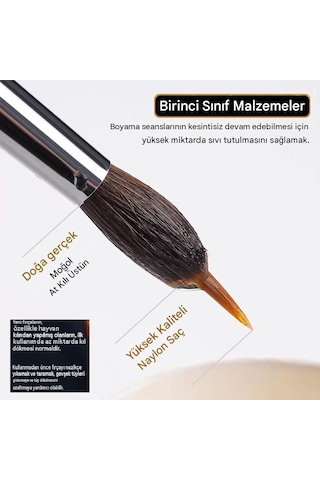 Çift Katman Fırça Seti 4 Adet, Sulu Boya, Akrilik, Gouache, Yağlı