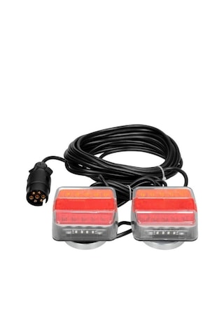 Suga Mıknatıslı Led Römork Stop Lambası Seti 7 Pin Soketli 12v