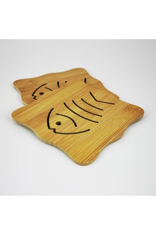 2'Li Ahşap Balık Figürlü Çaydanlık Nihalesi