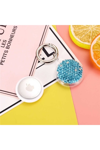 Zore Airtag 03 Uyumlu Silikon Anahtarlık-mavi