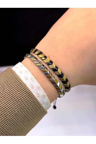 Nursaat 2 Lİ Unisex Ok Seri Spor Yeni Tasarım Makrome Örgülü Ayarlanabilir Bileklik Çok Renkli