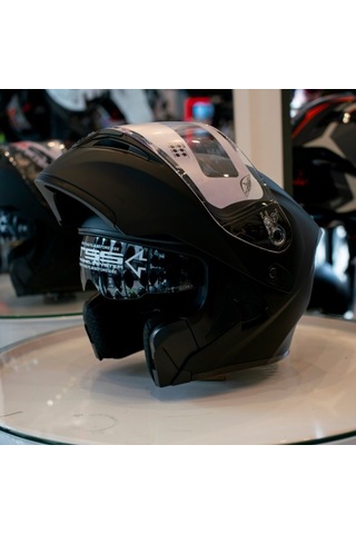 Rs2 902-1 Çene Açılır Motosiklet Kaskı Mat Siyah
