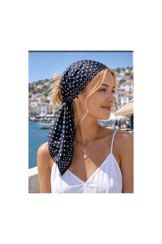 D2listone Desenli Fular Puantiyeli Bandana 50x50 Çok Renkli