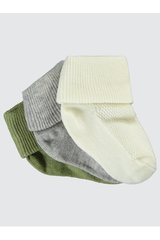 Civil Baby Bebek 3'lü Çorap Set 0-24 Ay Krem Krem