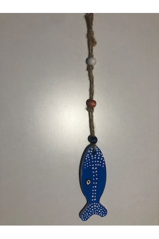 El Boyaması Ahşap Balık Figürlü Bahçe Süsü