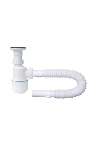 Özbest Taslı Körüklü Lavabo Sifonu Beyaz