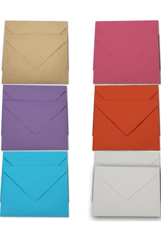 İstisna 12 Adet 7 X 9 Renkli Mini Zarf 6 Renk