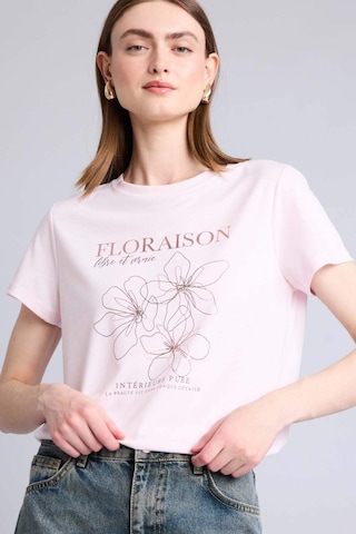 Defacto Regular Fıt Bisiklet Yaka Floral Kısa Kollu Tişört H7610ax26smpn671 Pembe-pn671