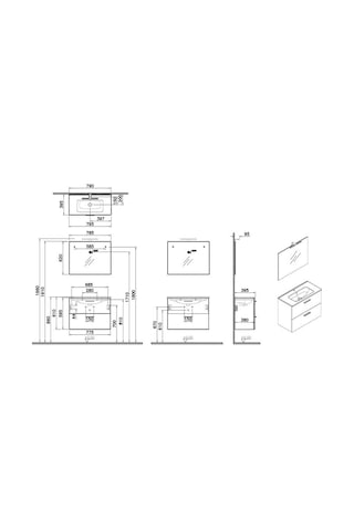 VitrA Mia Banyo Dolabı Seti 80 Cm Çekmeceli Altın Meşe 67093 Diğer