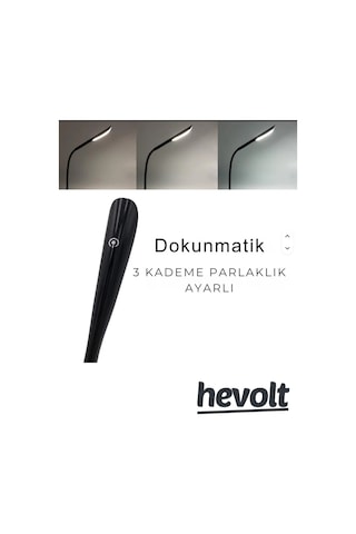 Dokunmatik Usb Led Çalışma Kitap Okuma Işığı Pc Laptop Gece Lambası 3 Seviye Işık Siyah Çok Renkli