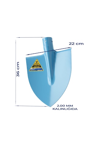 Ultra Çelik Tam Sivri Bel Küreği 35 Cm 22 Cm Geniş Sap Hariç Kolay Kullanım Uzun Ömürlü