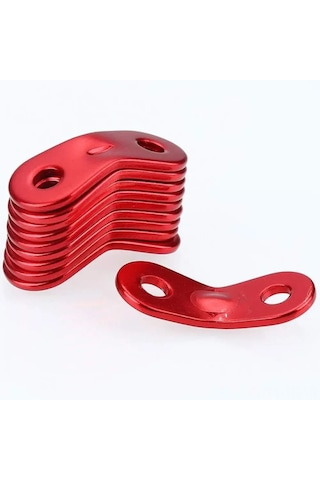 Skycity Kamp Çadırı Rope Kilitleri - Alüminyum Çift Delikli Kaydırmalı Ayarlanabilir Rope Tutturucuları - Kırmızı 10 Adet Çok Renkli