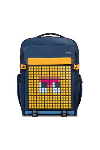 Divoom Pixoo S Mavi LED Ekranlı APP Kontrollü Akıllı Su Geçirmez Laptop Sırt Çantası-15-15.6" Mavi