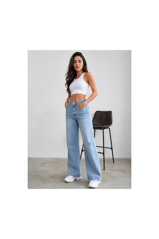 Kene Jeans Buz Kar Diz Lazer Yırtık İşlemli İspanyol Paça Denim/kot Pantolon Jeans Buz Kar
