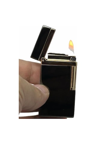 Dupont Tarz Yandan Çarklı Metal Çakmak Siyah Metal