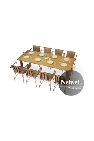Neiwel Loen Doğal Ahşap Mutfak Ve Yemek Masası-70-120 Açık Ceviz