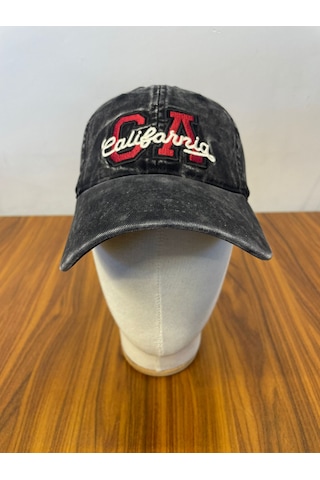 Hamze Vintage Yıkamalı Eskitme Model İthal Nakışlı Unisex Cap Şapka Siyah