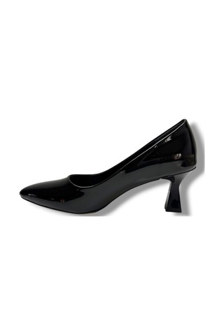 C-shoes 349-26 Rugan Deri Orta Boy Topuklu Kadın Stiletto Siyah