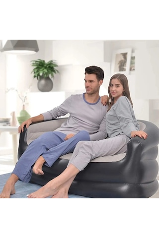 Efsane Kamp Pratik Şişme Koltuk Çift Kişilik + Pompa Çok Renkli