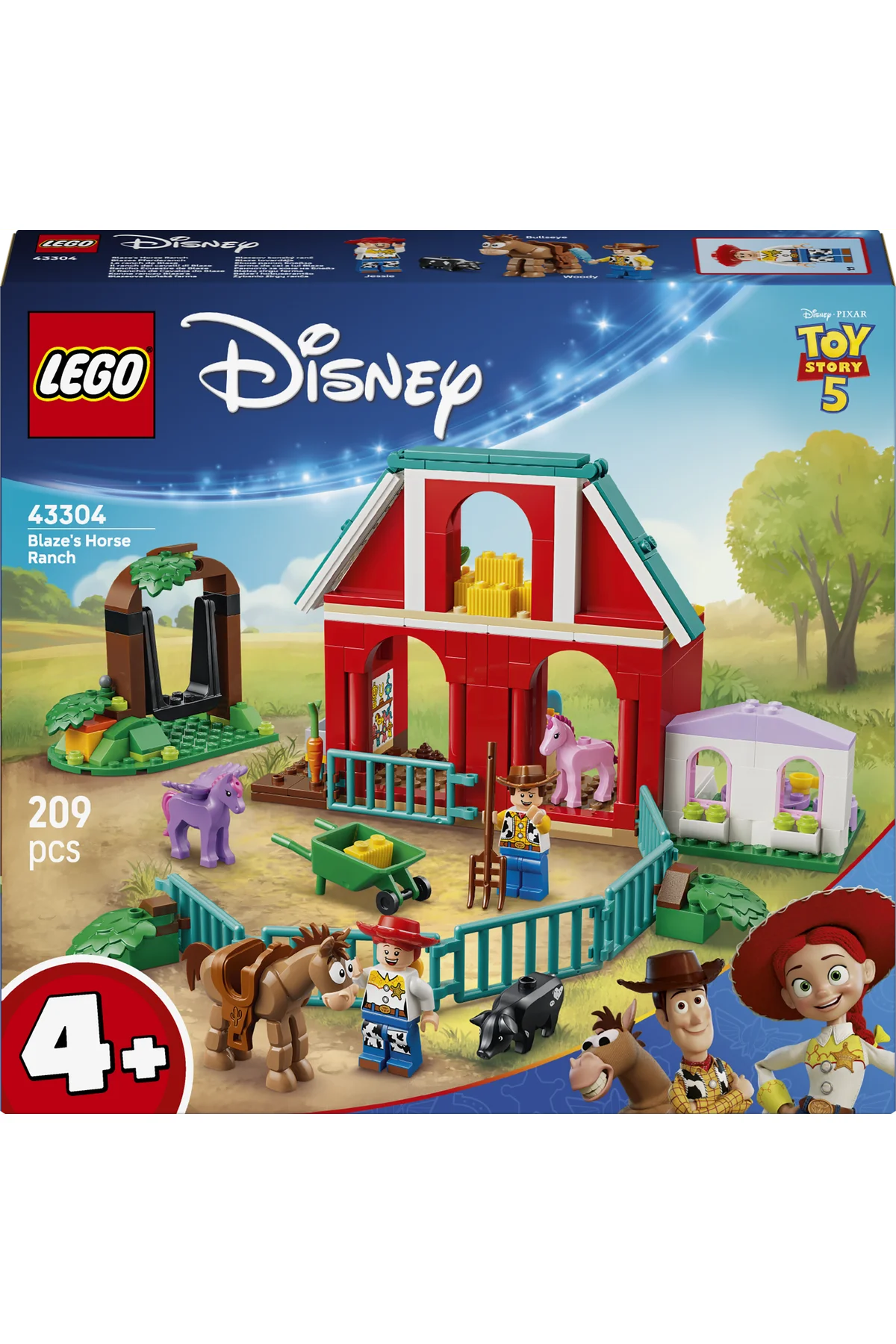 LEGO® ǀ Disney ve Pixar Oyuncak Hikayesi 5 Blaze’in At Çiftliği 43304 - 4 Yaş ve Üzeri Çocuklar için Yaratıcı Oyuncak Yapım Seti (209 Parça)
