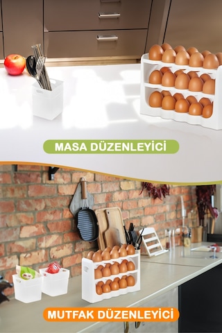 Mithra Life 6 Parça Buzdolabı İçi Düzenleyici Ve 30 Bölmeli Yumurtalık Mıt1105 Şeffaf
