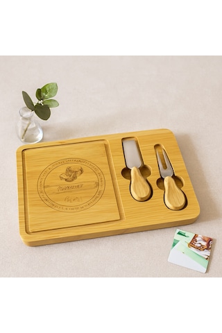 Bambu Peynir Sunum Panosu 19x29 Cm - Ahşap Saplı Bıçaklı Aklby-bsva58 Diğer