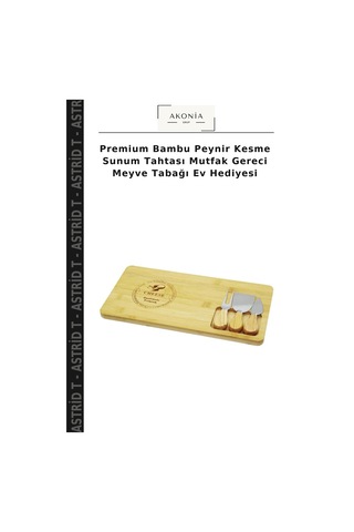 Premium Bambu Peynir Kesme Sunum Tahtası Mutfak Gereci Meyve Tabağı Ev Hediyesi Çok Renkli