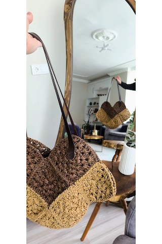 Cloverbagss Zara Model Çanta Acı Kahverengi - Bej