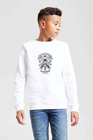 Tshirthane Jack Knife Barber Shop Design Oscar Baskılı Unisex Çocuk Beyaz S Beyaz