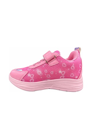 Papucumun Dünyası Kız Çocuk Cırtlı Bantlı Pembe Renk Led Işıklı 3d Baskı Figürlü Sneaker