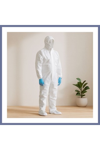 Dilaratrendhouse Koruyucu Tulum Xl Non-woven Beyaz 179-187cm, 108-115cm Dlra