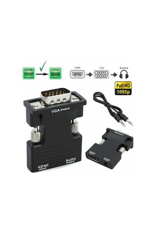 Hdmi To Vga Kablo Çevirici Dönüştürücü + Ses Destekli Mg-2163 (468077435)