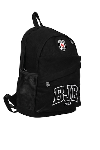 Beşiktaş Lisanslı Siyah Nakış Logolu Sırt Çantası - 3 Bölmeli İlkokul Ve Ortaokul Çantası