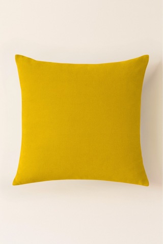 Luna Serisi Kadife Dokulu Kırlent Kılıfı 45 X 45 Cm - Koyu Sarı