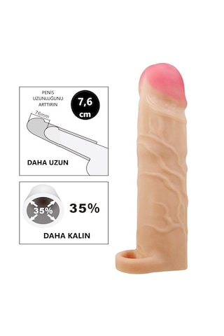 Lilitushop 7,6 Cm Dolgulu Premium Ten Rengi Penis Kılıfı Gerd