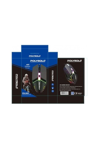 Polygold PG-909 Kablolu Işıklı Optik Oyuncu Mouse