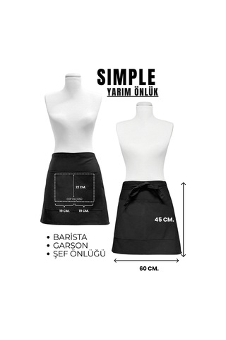 Brista Half Apron Yarım Önlük Cafe Önlüğü Garson Önlüğü Barista Önlüğü Siyah