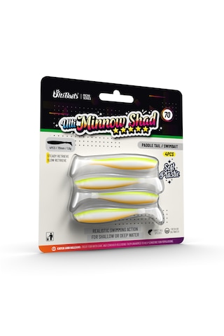 Ulti Baits Minnow Shad Silikon Balık 70mm 1,6gr 4 Adet, Ub-c05