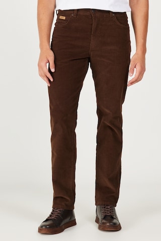 Wrangler Texas Slim Fit Dar Kesim Normal Bel Dar Paça Esnek Kahverengi Erkek Pantolon W12SEC455 Koyu Kahverengi