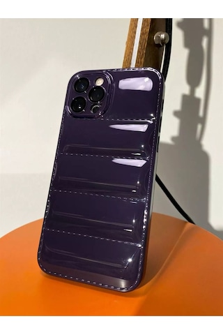 Pointtech Apple Uyumlu iPhone 14 Puffer Silikon Kılıf Kamera Koruma Lens Korumalı Parlak Telefon Kılıfı