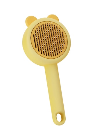 Metal Dişli, Kendini Temizleyen, Evcil Hayvan Bakım Fırçası - Sarı