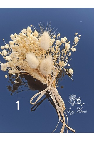 Doğal Kuru Çiçekli Söz Nişan Kurdele Makası Söz Nişan Tepsi Dekor