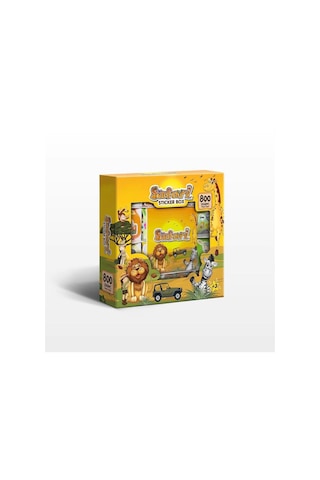 Safari Sticker Box - 800 Parça Hayvan Temalı Eğitici Çıkartma Origami - Defter Aktivite Seti