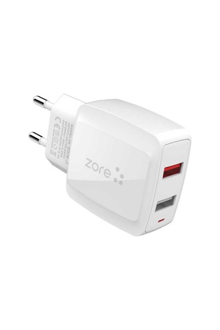 Vest Serisi V2 Type-C 2 In 1 2.4A Hızlı Şarj Seti-Beyaz