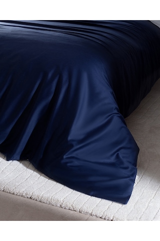 Madame Coco Coyne Tek Kişilik %100 Pamuk Baskılı Saten Nevresim Takımı - Lacivert Lacivert