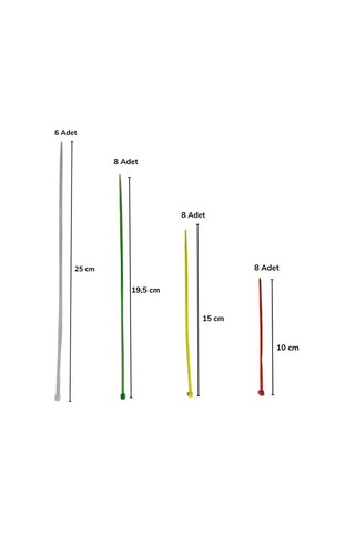 30 Parça Plastik Kablo Kelepçe Seti Kablo Düzenleyici Bağlama Bantları 5256 Çok Renkli